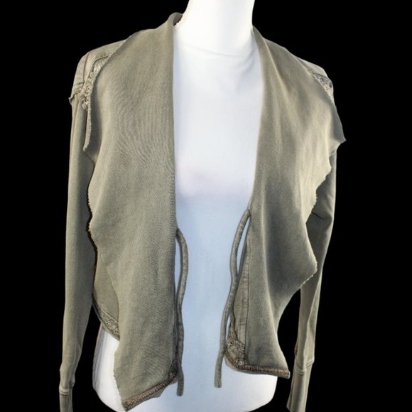 Free People Lost Cause Dolphin Wash Front Tie Cropped Cardigan, Size XS - Picture 7 of 9